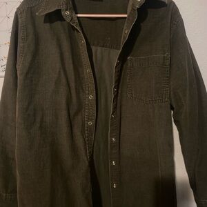 Faded Glory Dark Green Corduroy Shirt